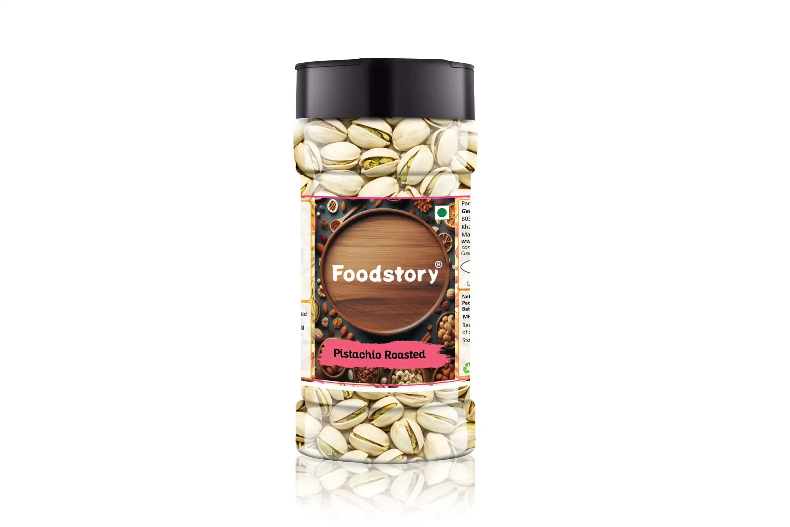Pistachio front Foodstory Roasted & Salted Pistachios – Perfectly Crunchy & Savoury - Image 1